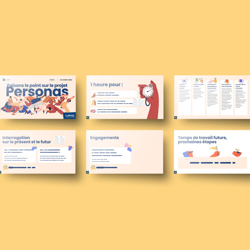 Plusieurs diapositives extraites du support de présentation utilisé pendant un atelier