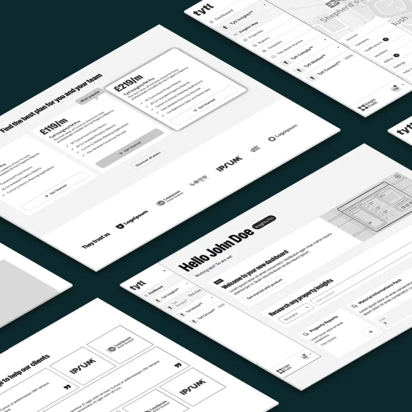 Planche de présentation des écrans UX